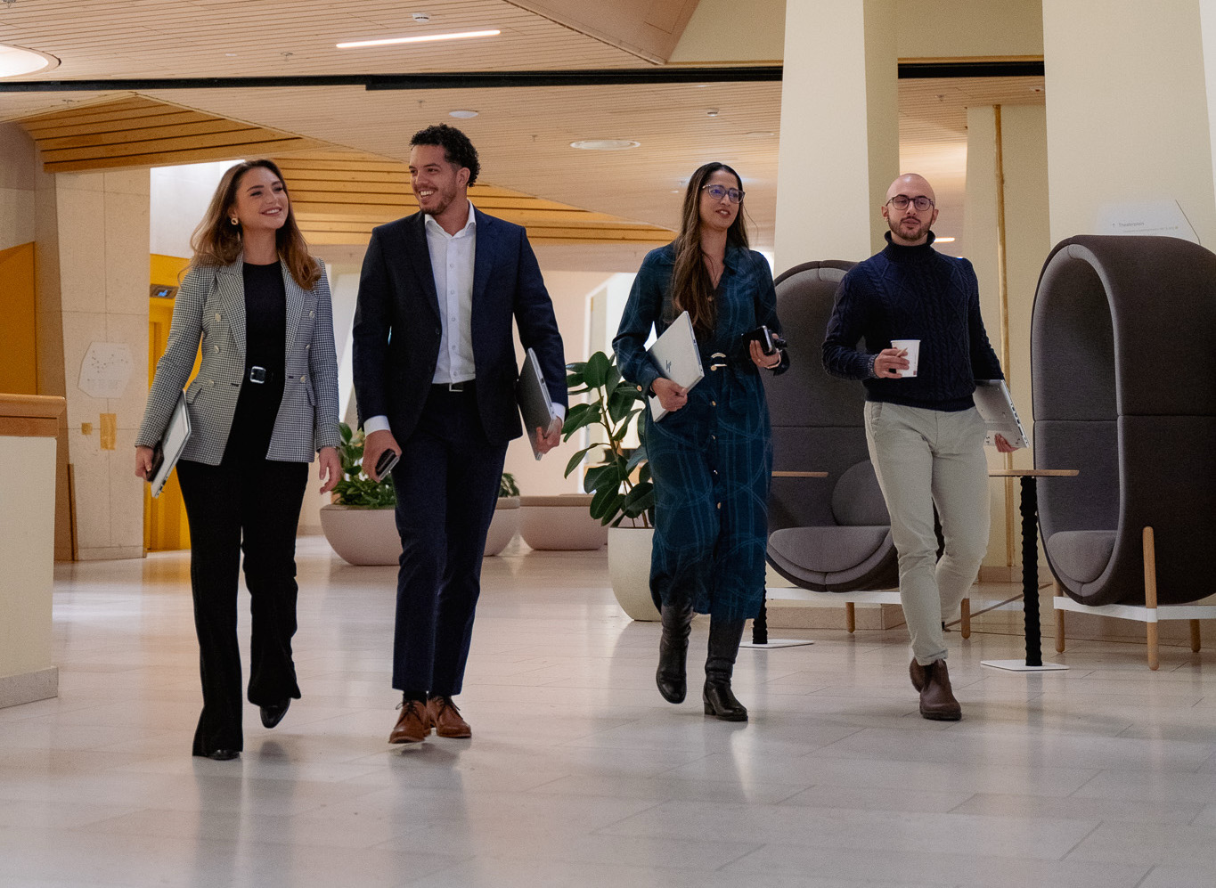 Tech recruiters walking as a team